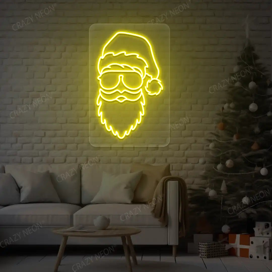 Cool Santa Neon Sign | Yellow