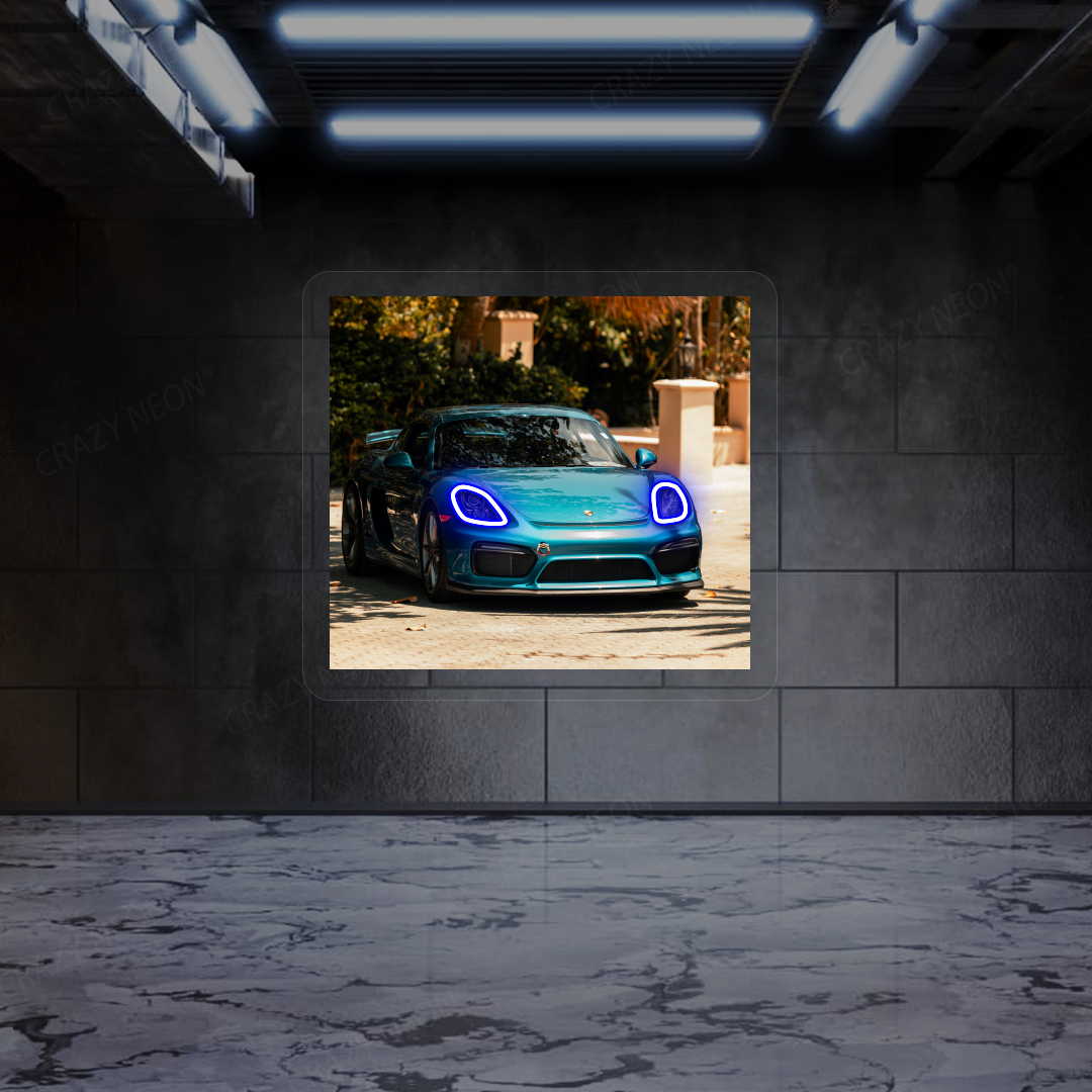 718 Cayman GT4 Neon Artwork | Blue