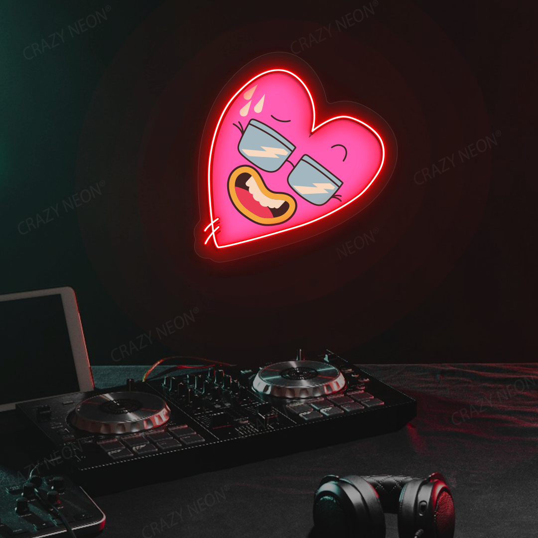 Flexin’ Heart Neon Artwork | Red