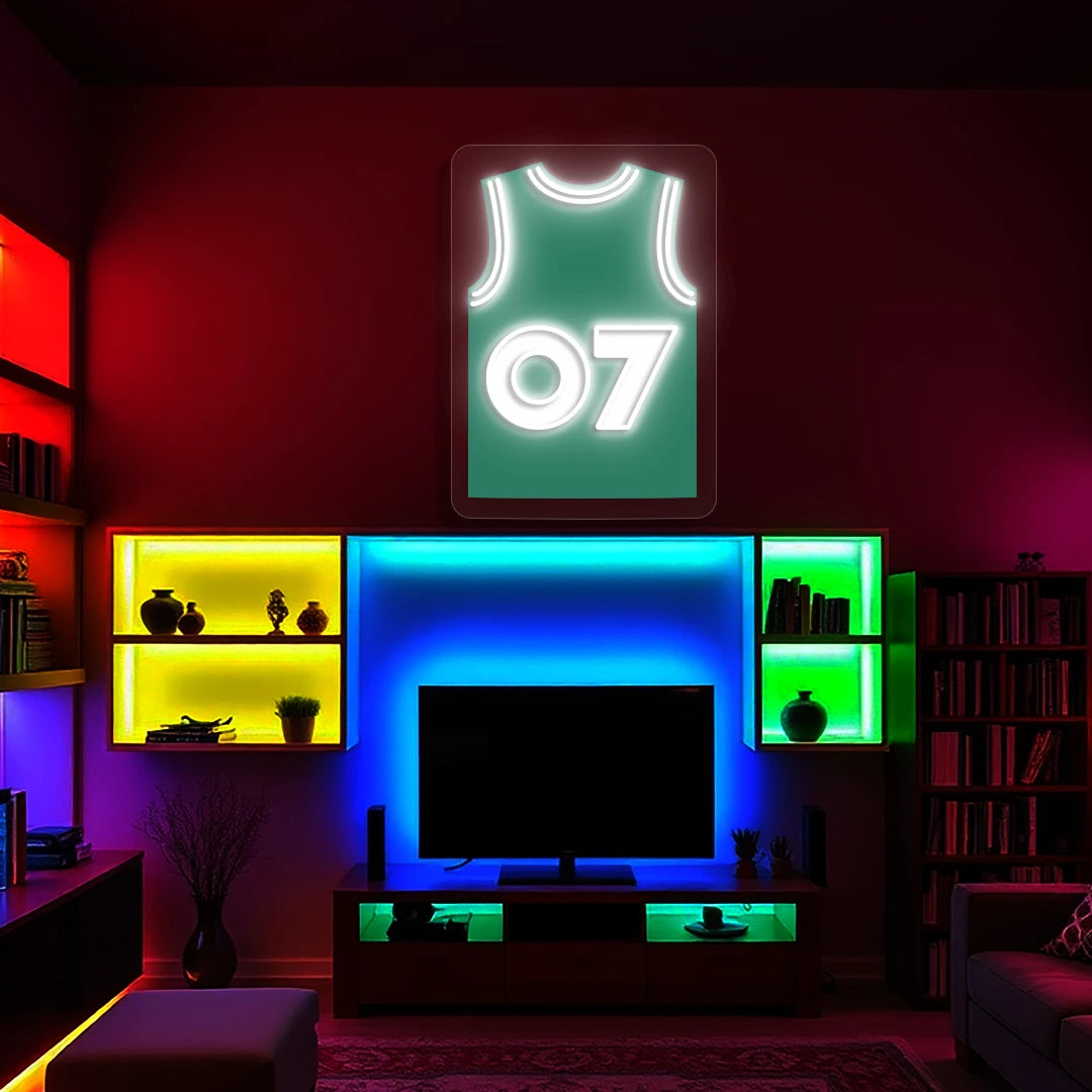 Boston Brown 07 Jersey Basketball Neon Artwork