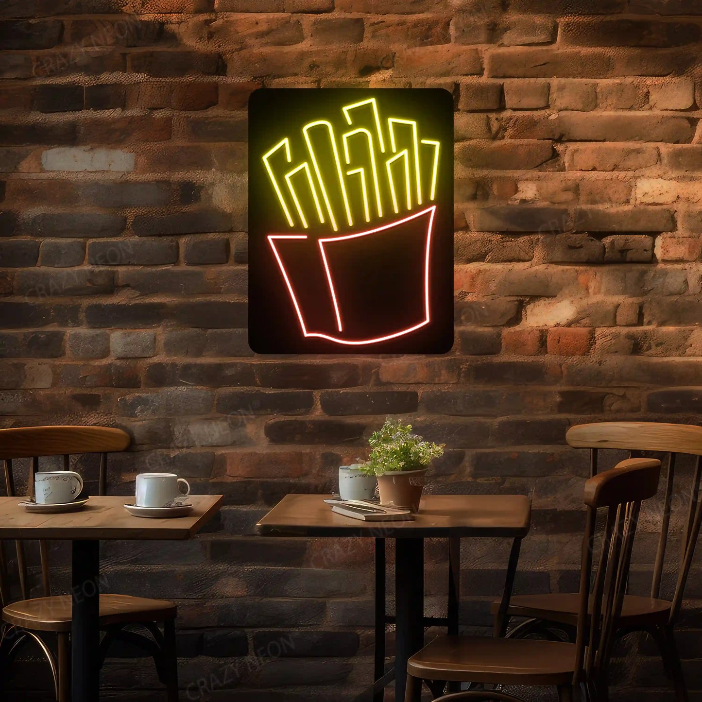 Fries Neon Sign | Orange