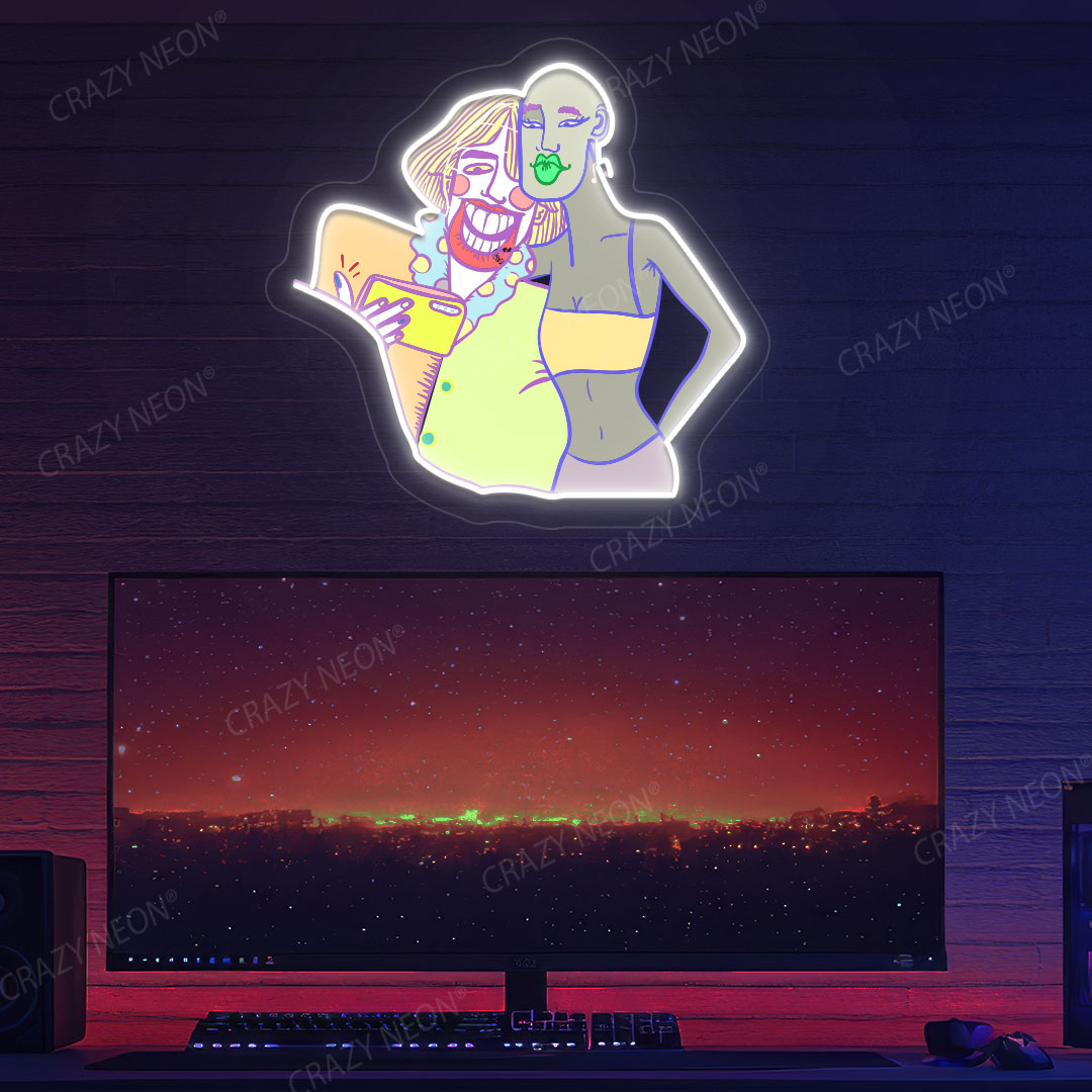 Snap Moment Neon Artwork | White