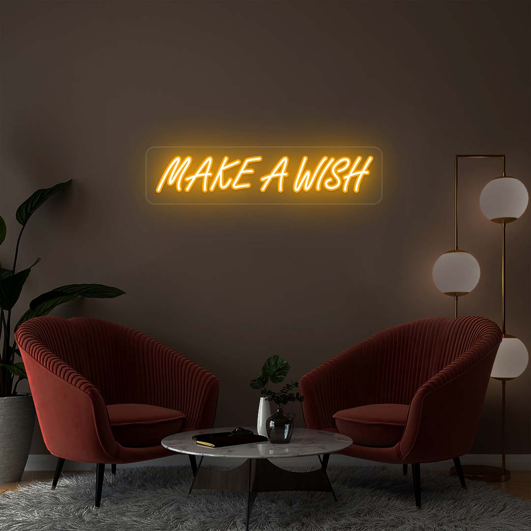 Make A Wish Neon Sign | Orange