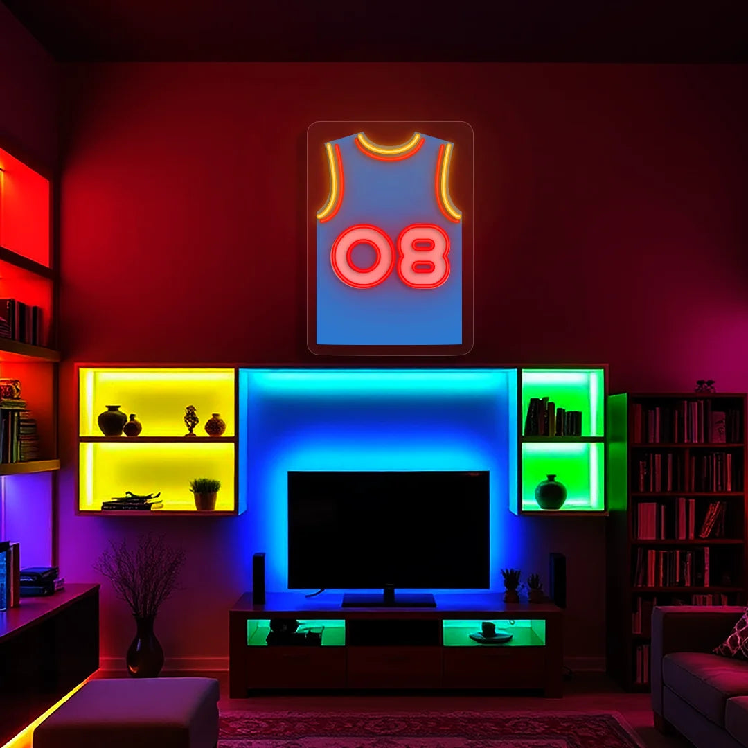 Oklahoma Williams 08 Jersey Basketball Neon Artwork