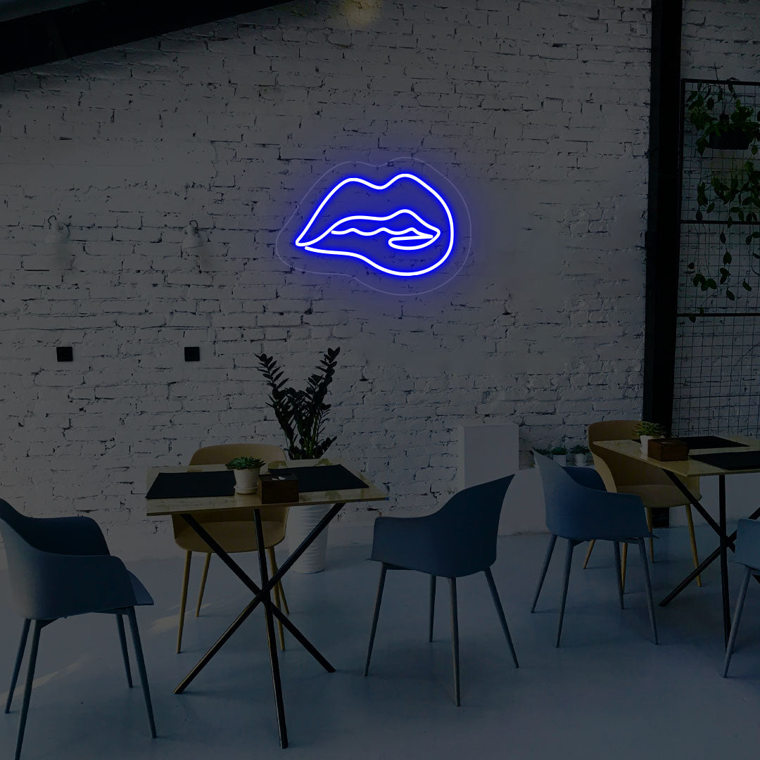 Irresistible Lips Neon Sign | Blue