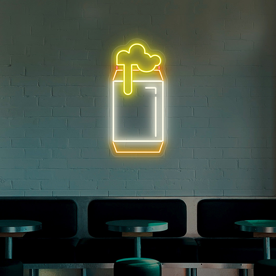 Beer Can Neon Sign | Multicolor | White