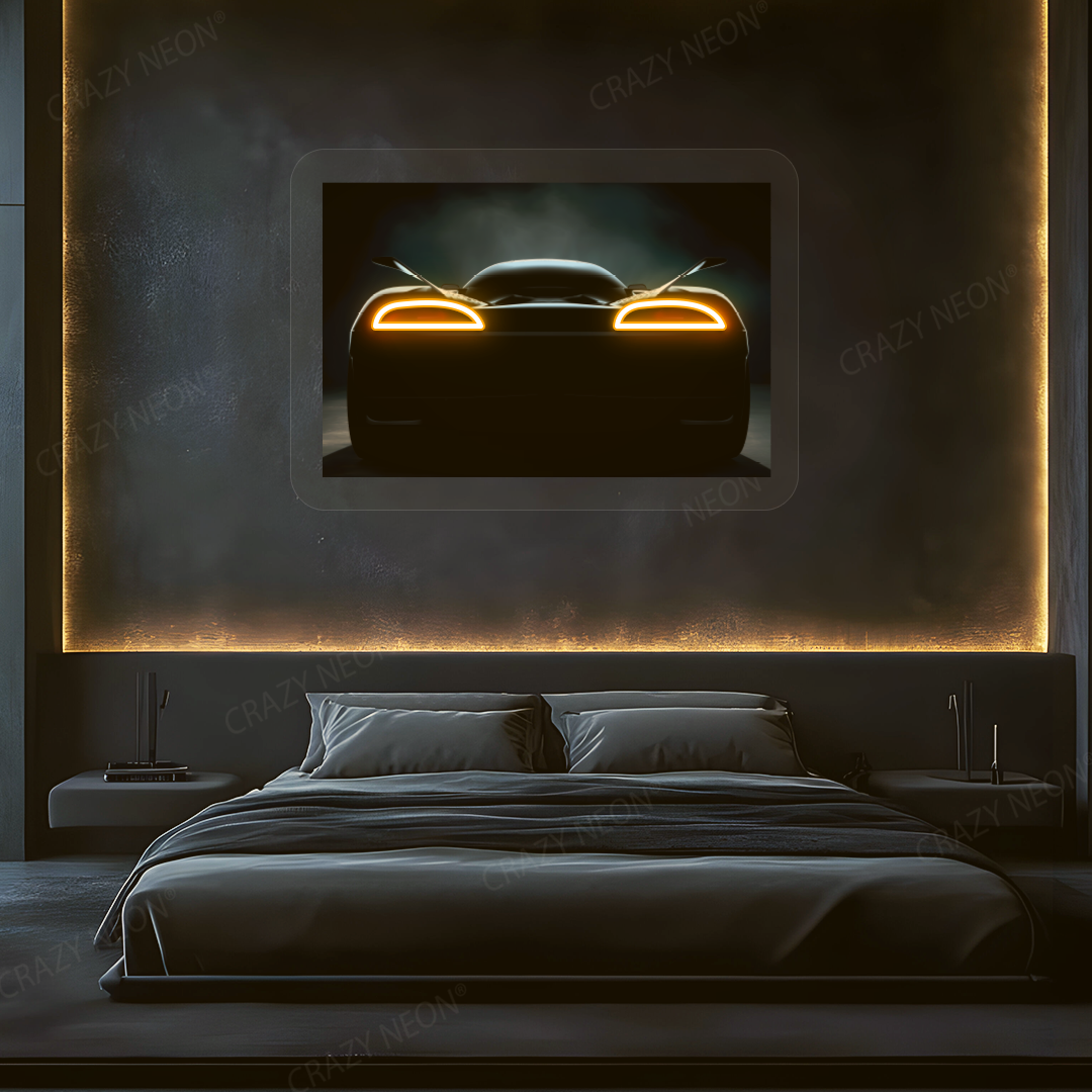 Backlight Glow Hypercar Neon Artwork | Orange
