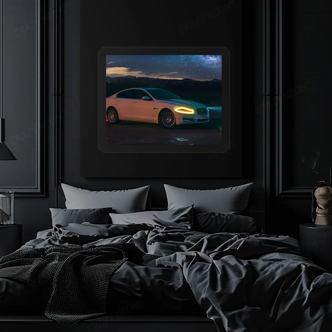XJ luxury Car Neon Artwork | Orange