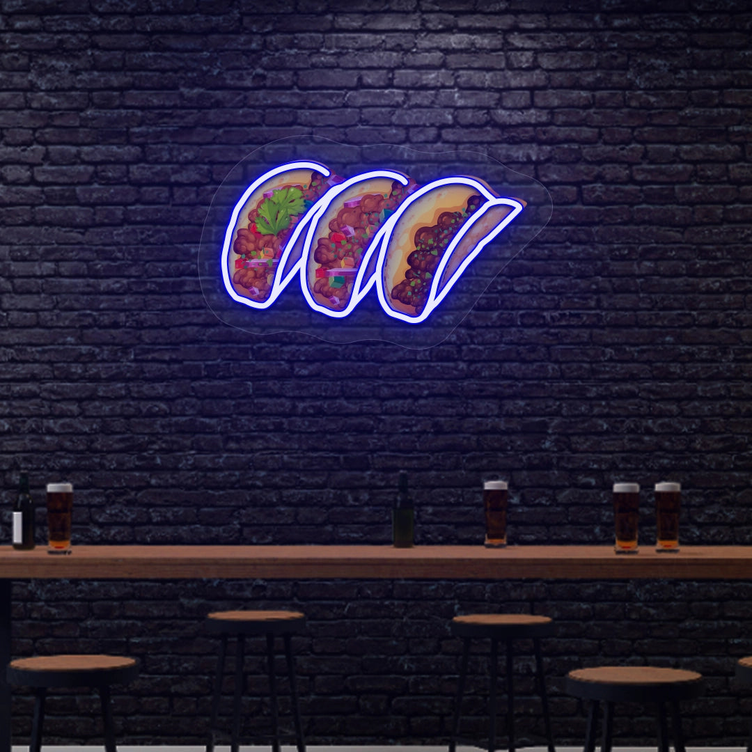 Tacos Neon Sign Artwork | Blue