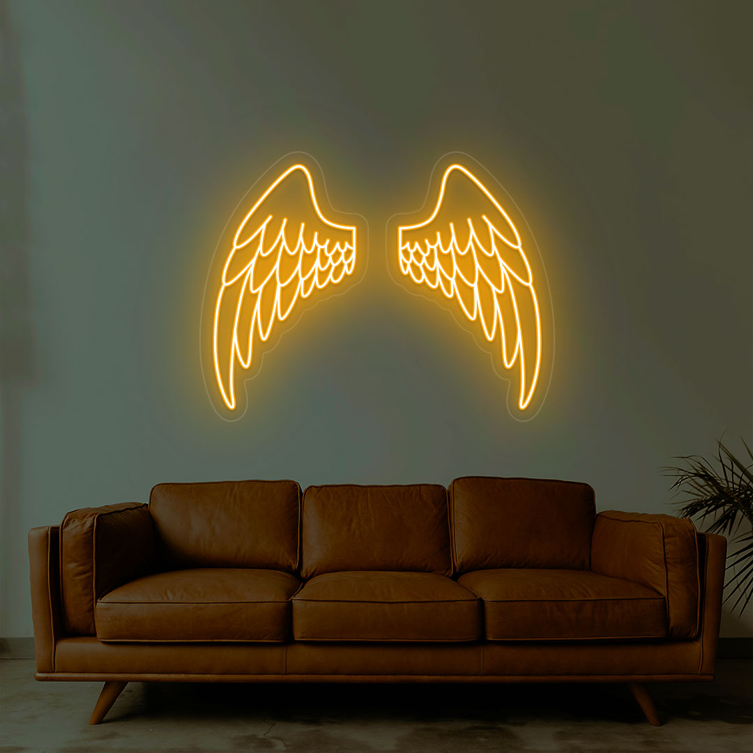 Angel Wings Neon Sign | Orange