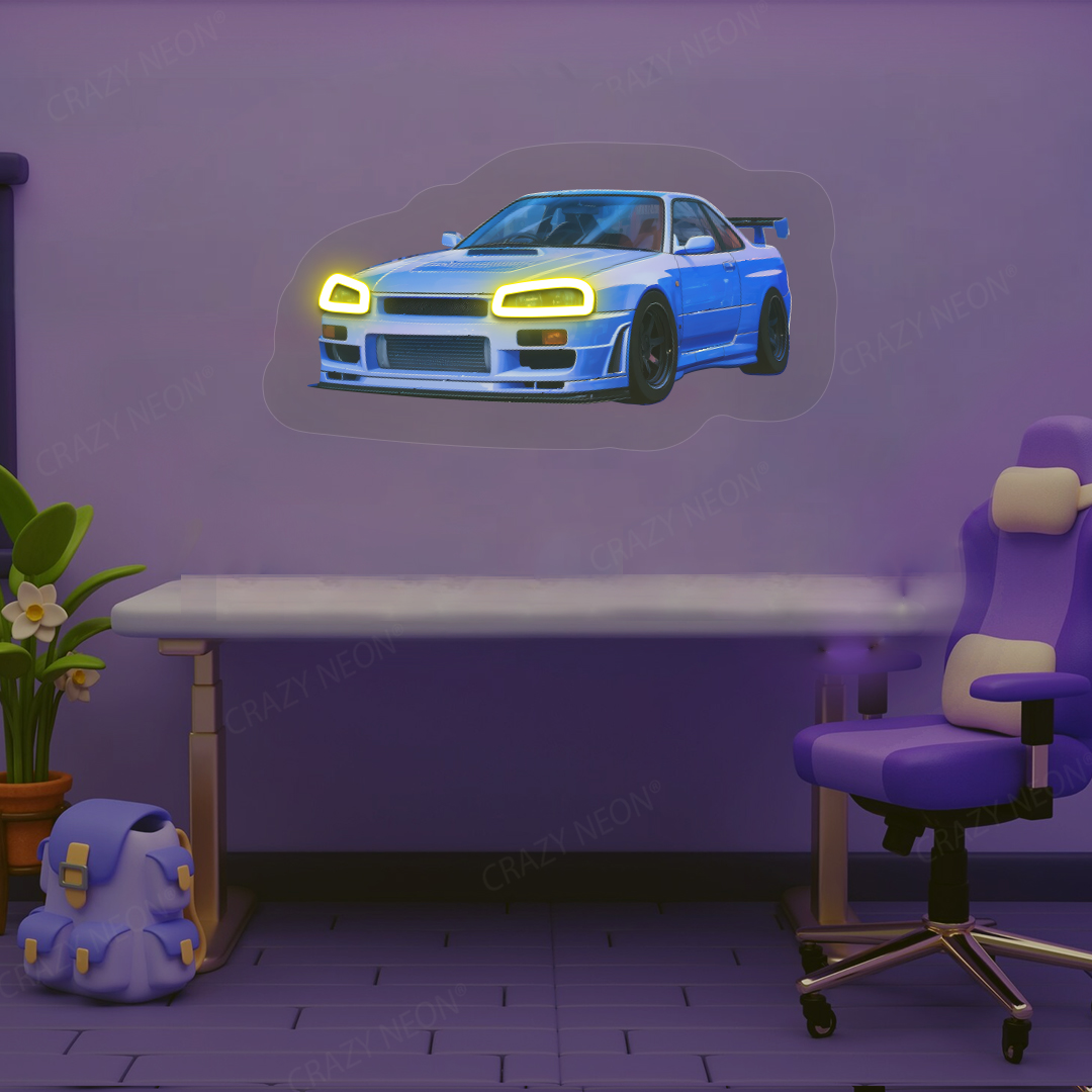 Skyline GT-R Neon Artwork | Yellow