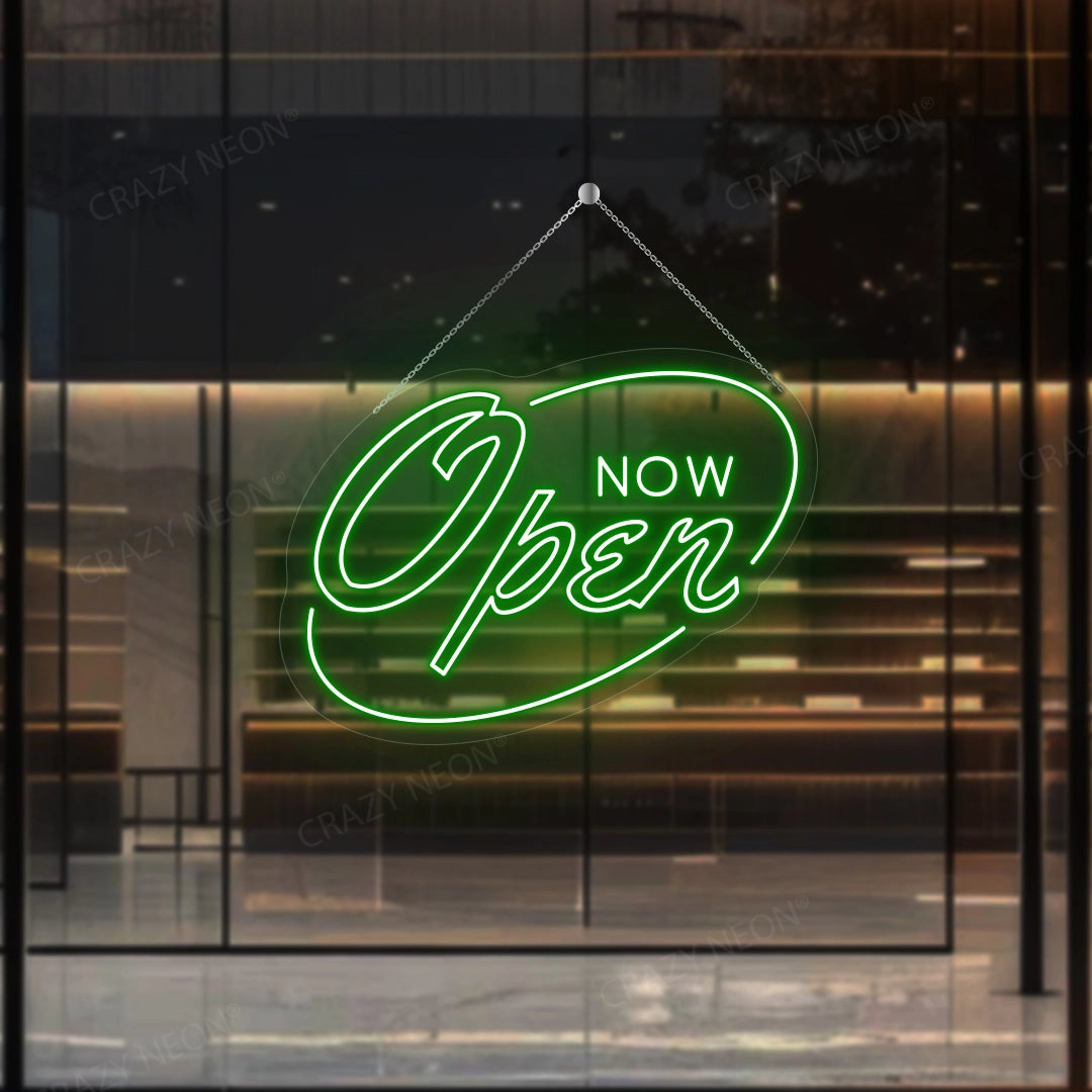 Now Open Neon Sign| Green