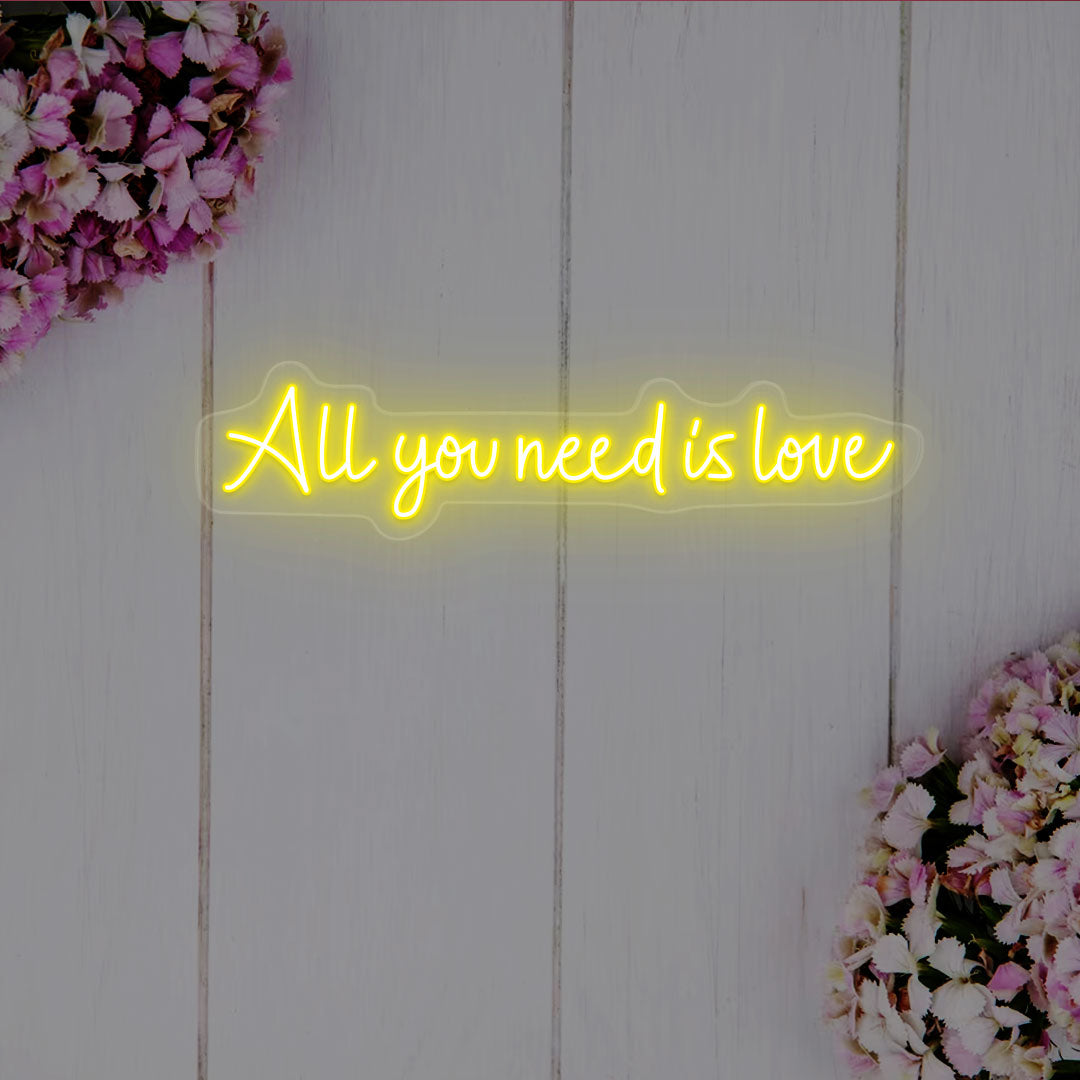 All You Need Is Love Neon Sign | Yellow