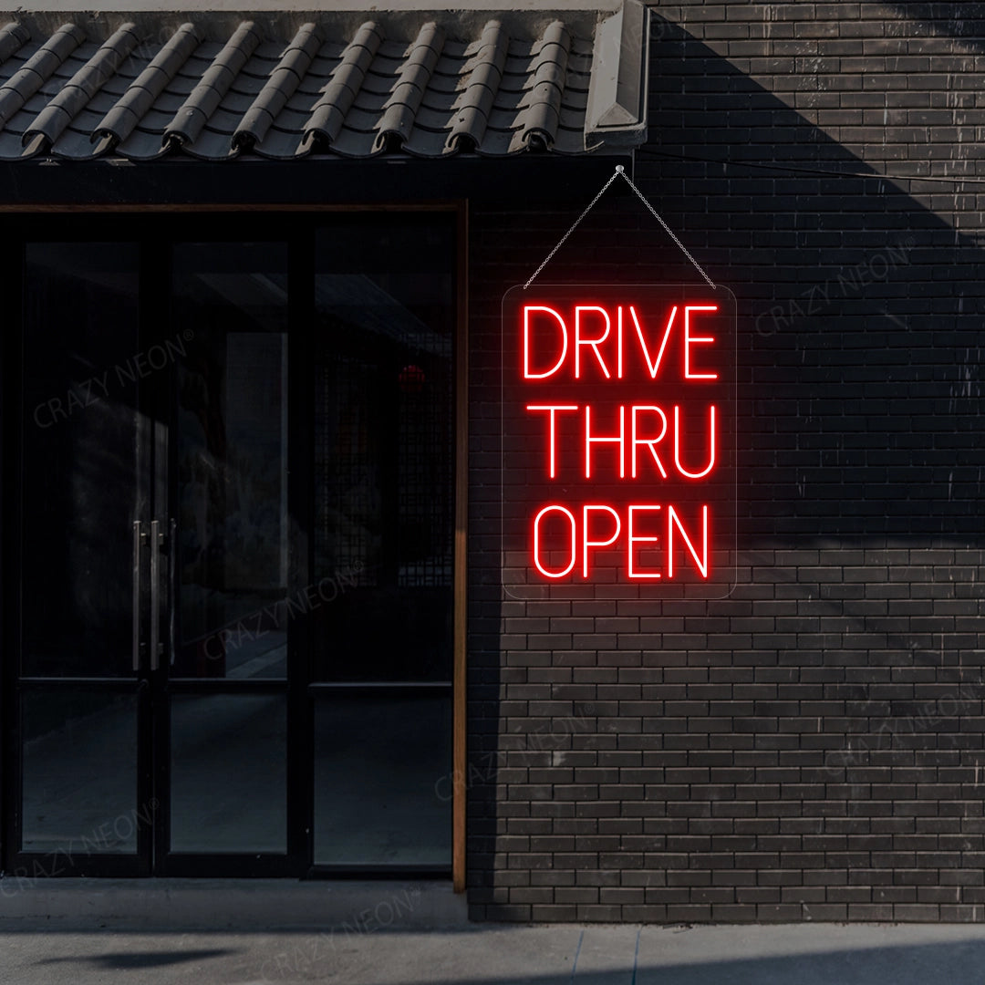 Drive Thru Open Sign | Red
