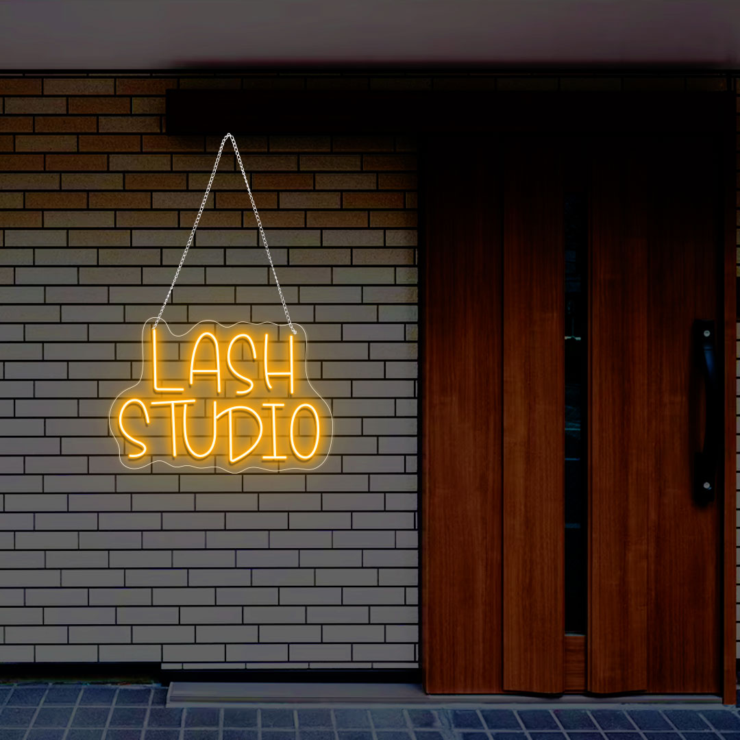 Lash Studio Text Neon Sign | CNUS013010 | Orange