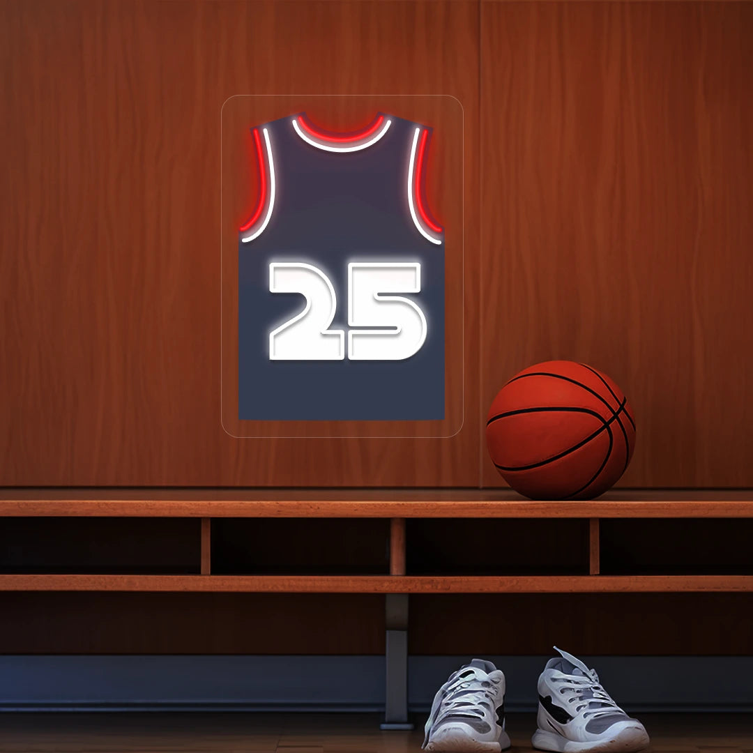 LA Simmons 25 Jersey Basketball Neon Artwork