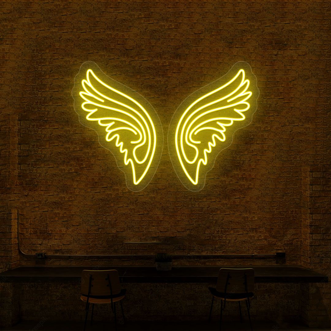 Angel Wings Neon Sign | Yellow