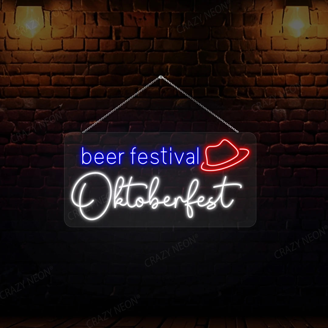 Beer Festival Oktoberfest Neon Sign | Blue