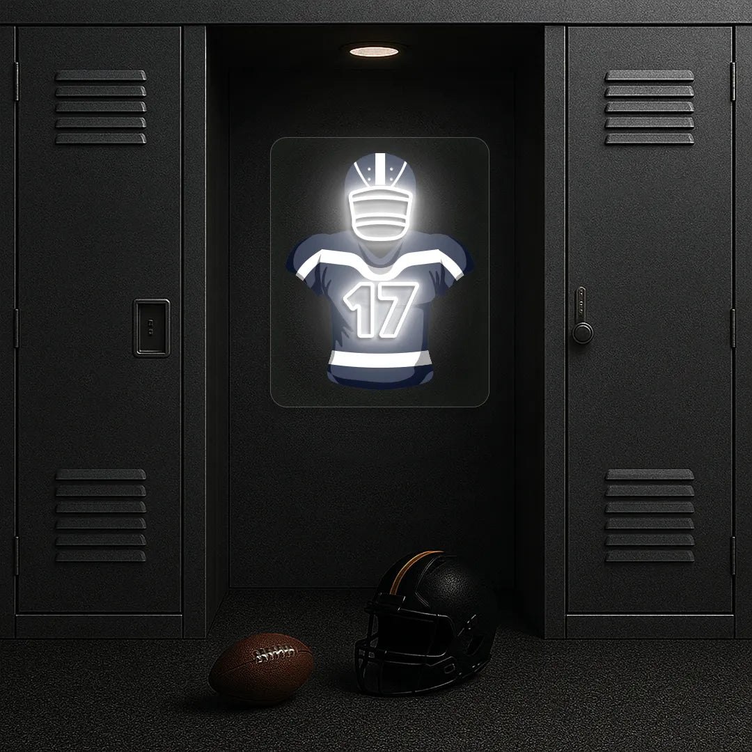 Dallas Aubrey 17 Jersey Football Neon Artwork