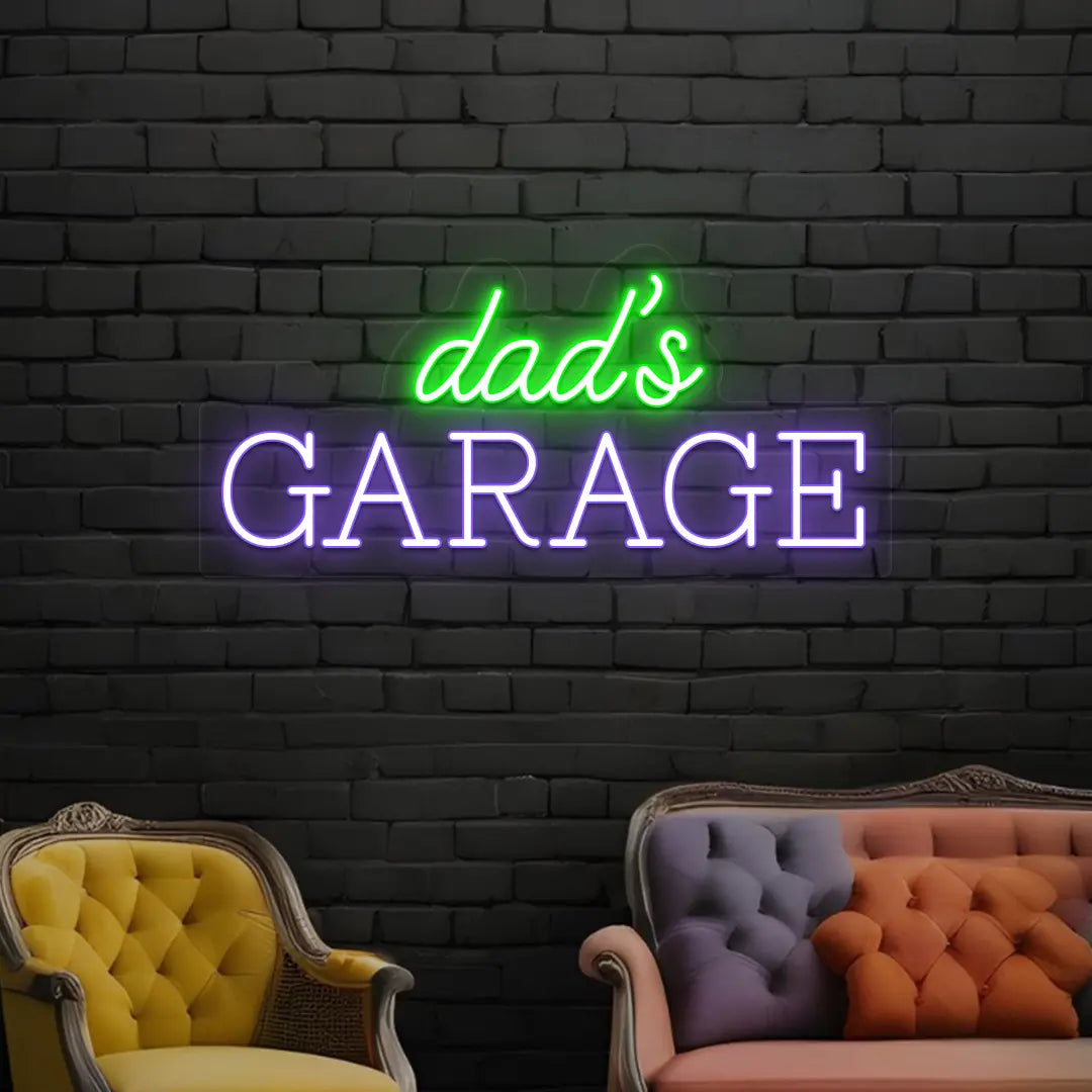 Dad's Garage Neon Sign | Purple