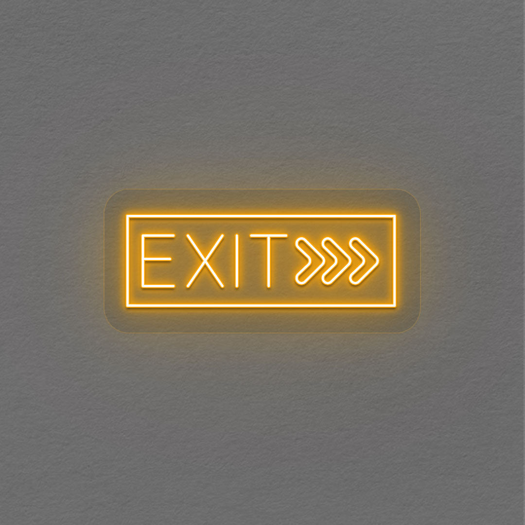 Exit With Arrow Neon Sign | Orange