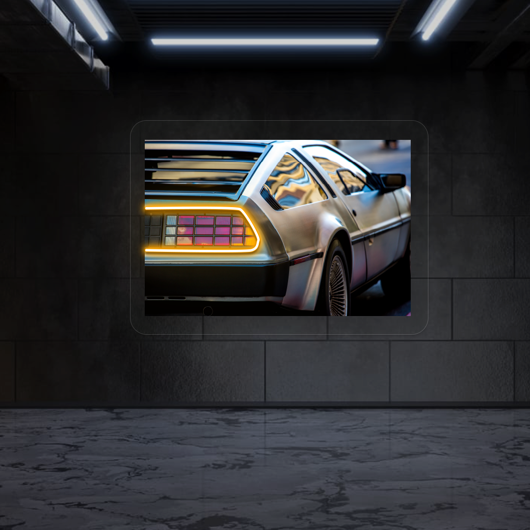 DMC-12 Backlight Neon Artwork | Orange