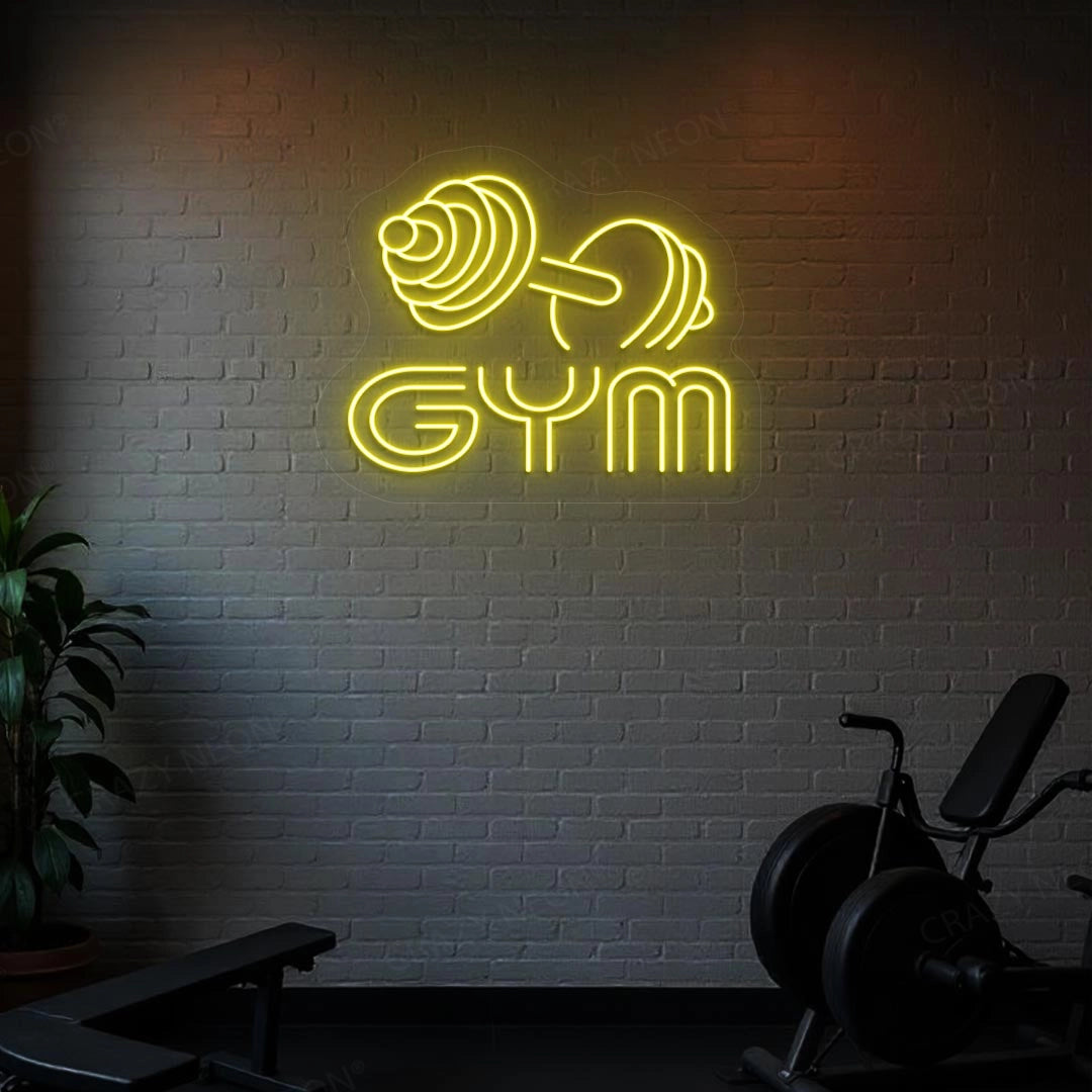 Gym Dumble Neon Sign | Yellow
