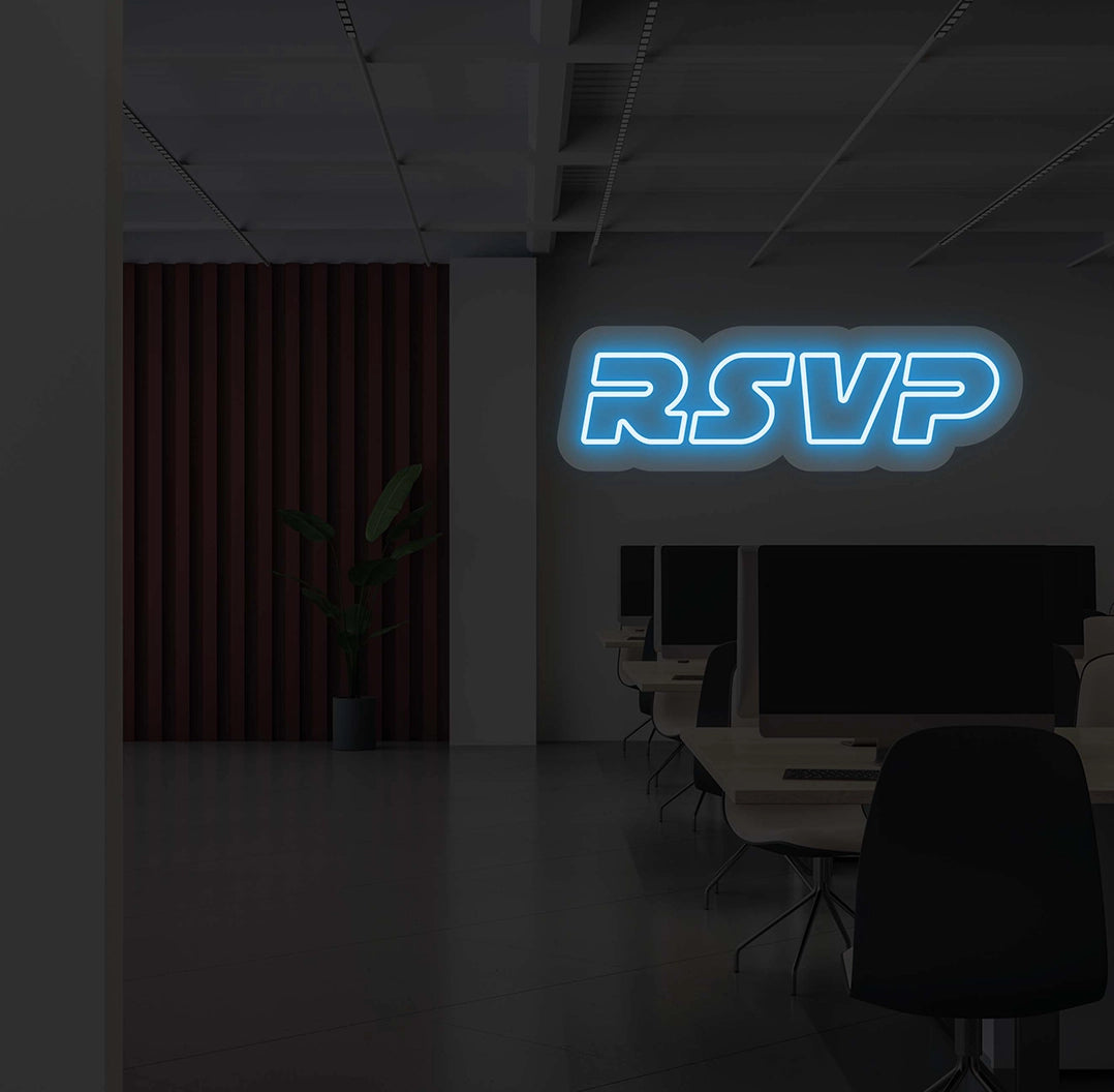 RSVP Neon Sign | Iceblue