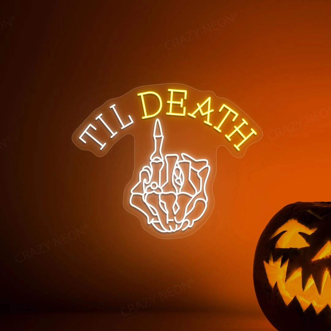 Till Death Halloween Neon Sign | Yellow