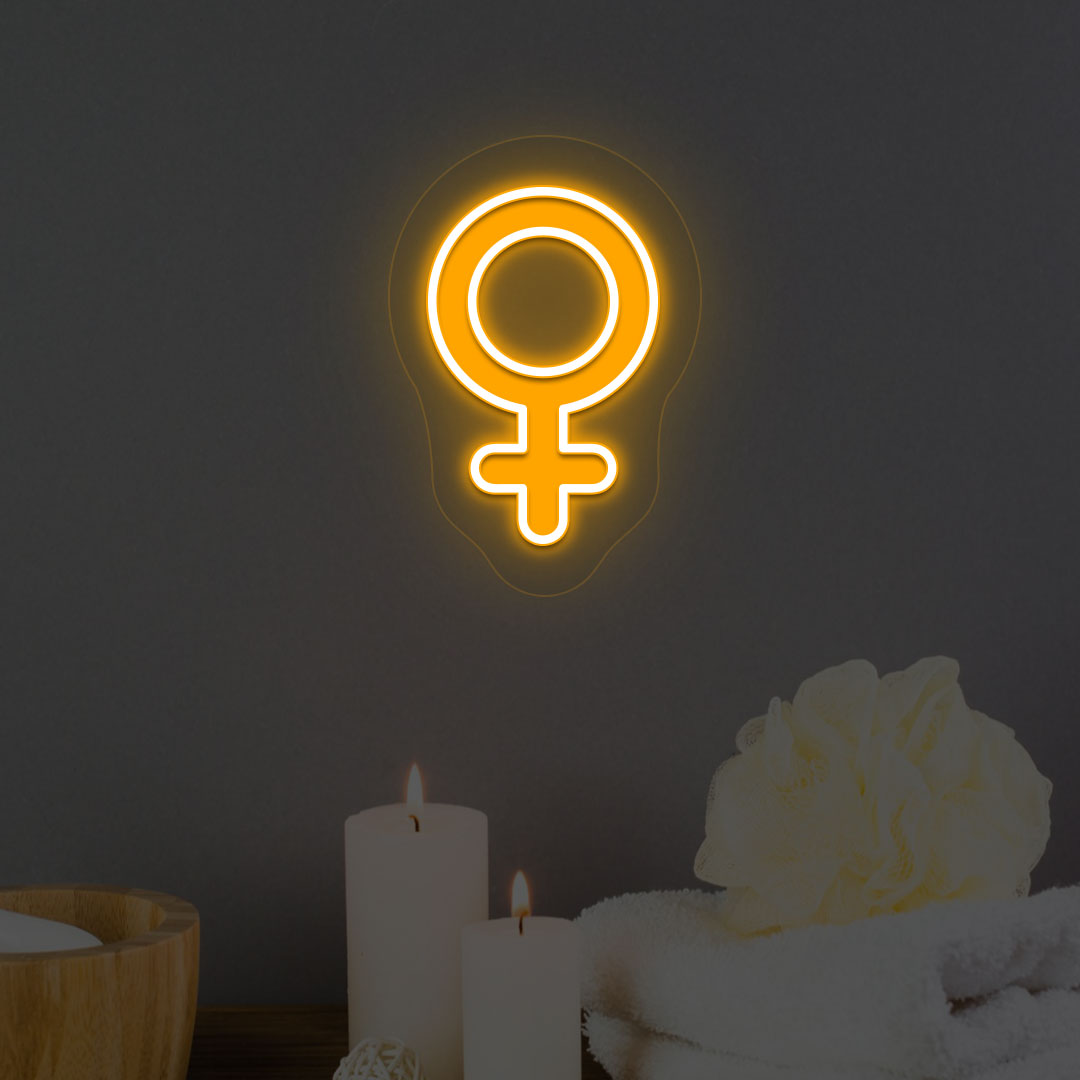Women Neon Artwork | Orange