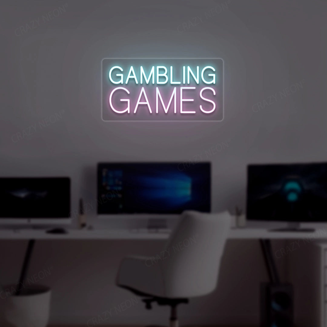 Gambling Games Neon Sign | Multicolor