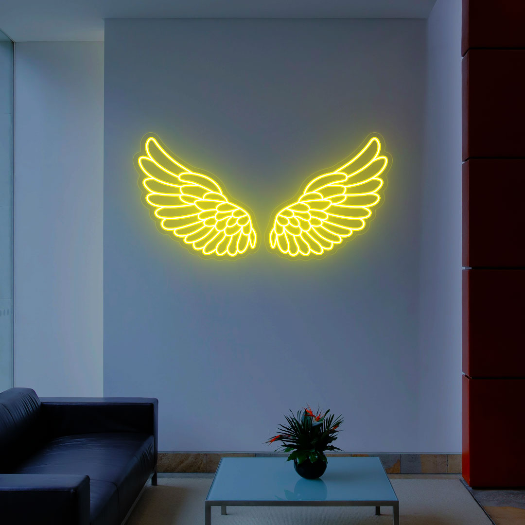 ArchAngel Wings Neon Sign | Yellow