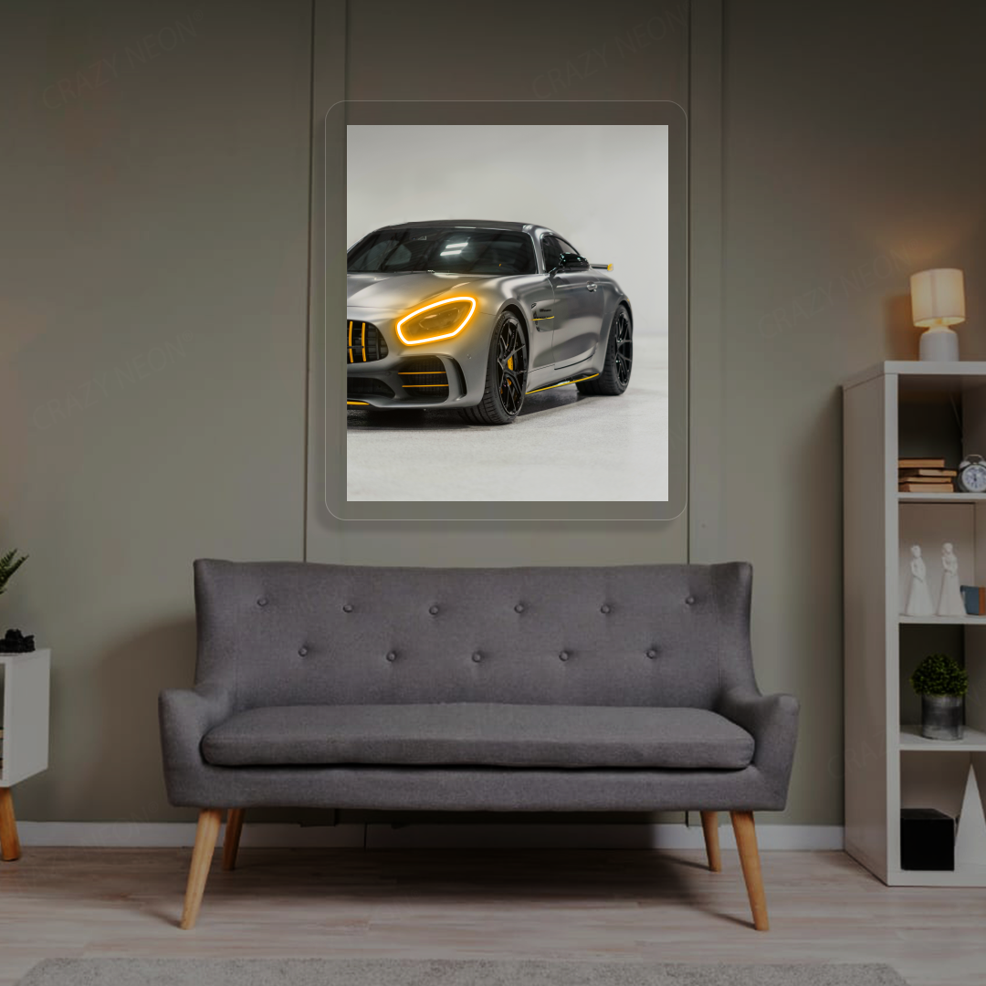 AMG GT Headlight Neon Artwork | Orange