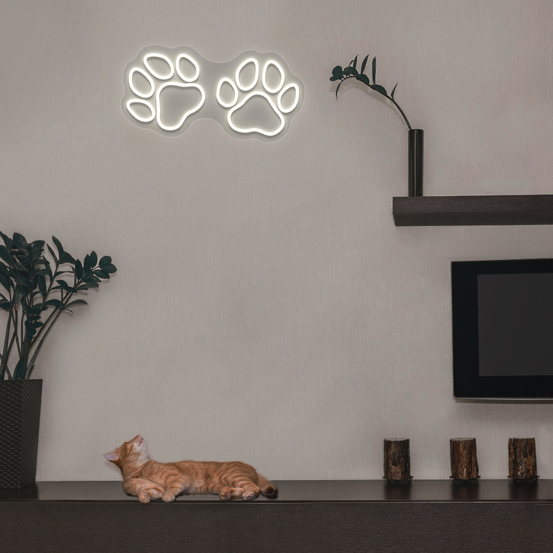 Paw Print Glow Neon Sign