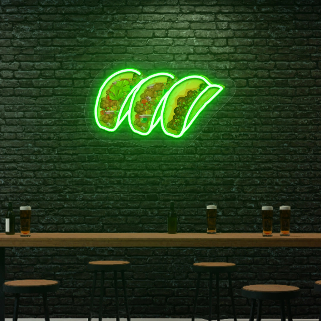 Tacos Neon Sign Artwork | Green