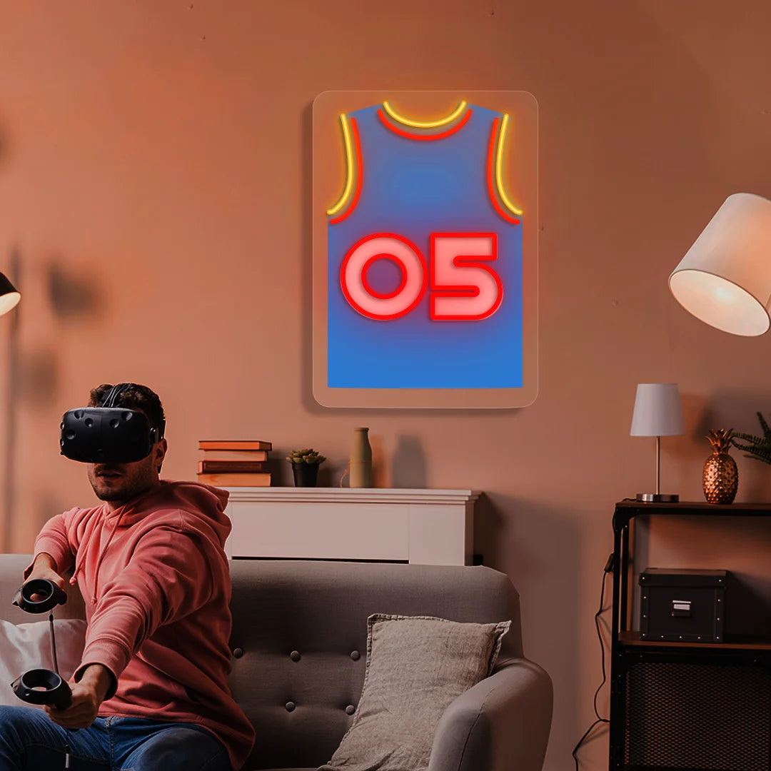 Oklahoma Dort 05 Jersey Basketball Neon Artwork