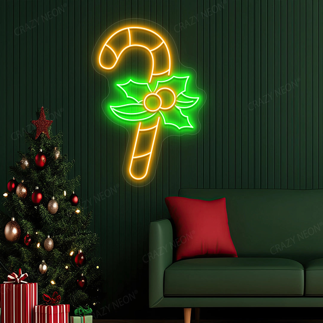 Candy Cane Neon Sign | Orange