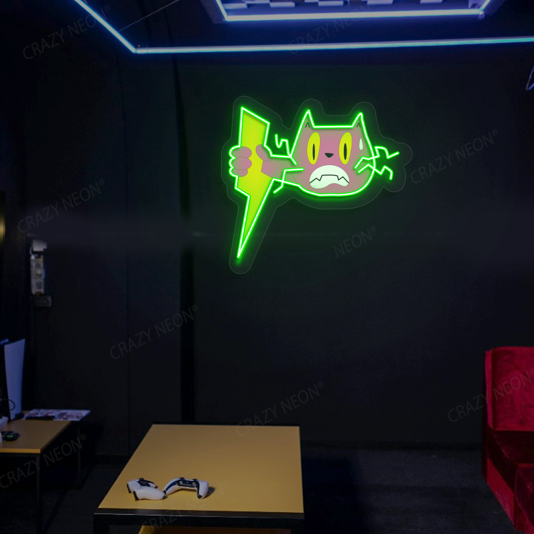 Zap Meow Neon Artwork | Green