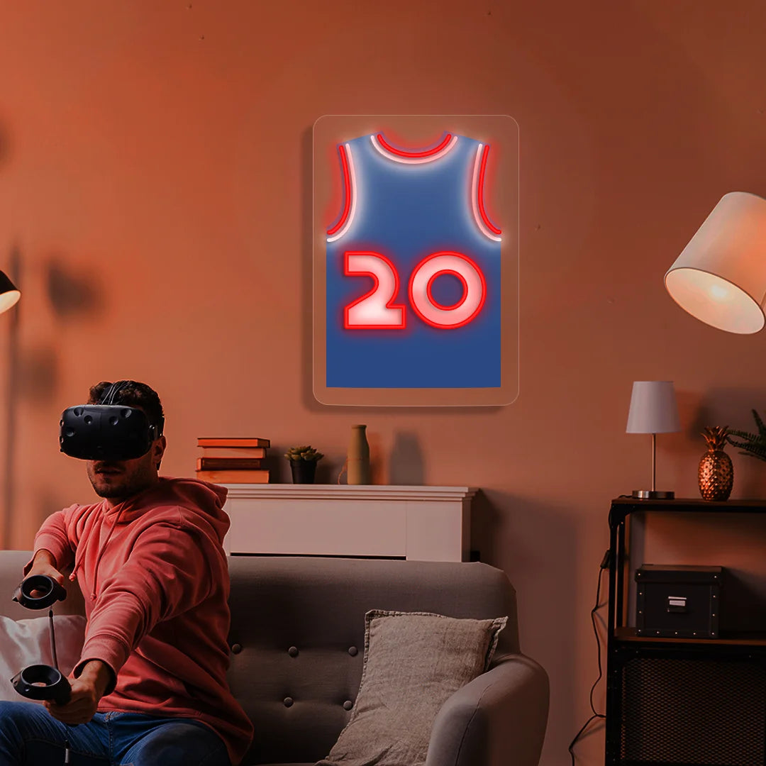 Philadelphia McCain 20 Jersey Basketball Neon Artwork