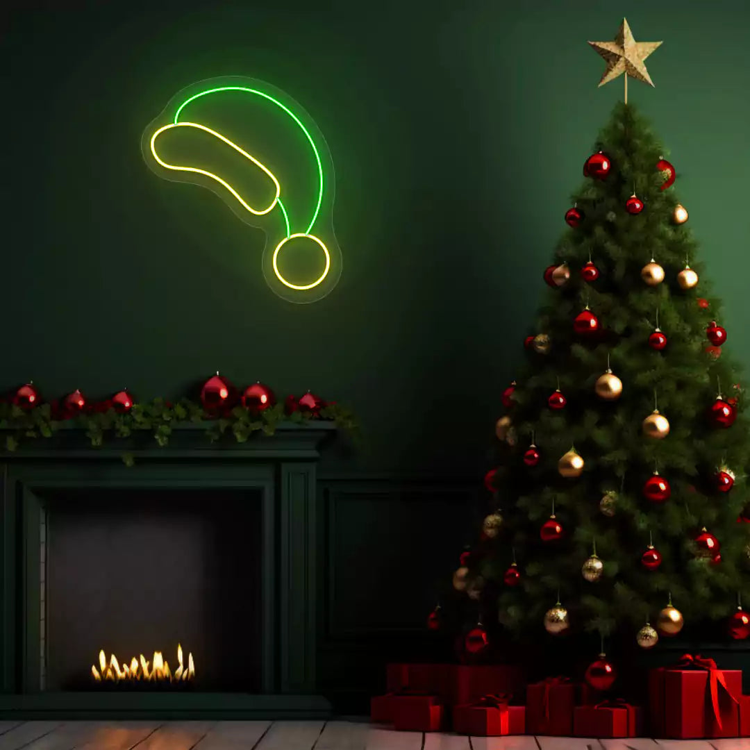 Festive Hat Neon Sign | Green