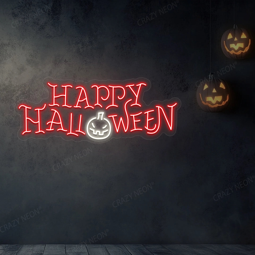 Happy Halloween Neon Led Sign | white
