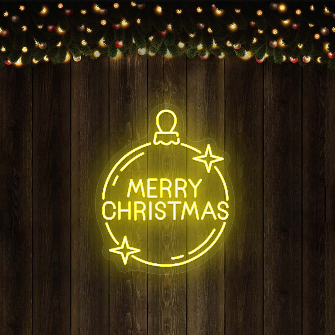 Merry Christmas Neon Sign | Yellow