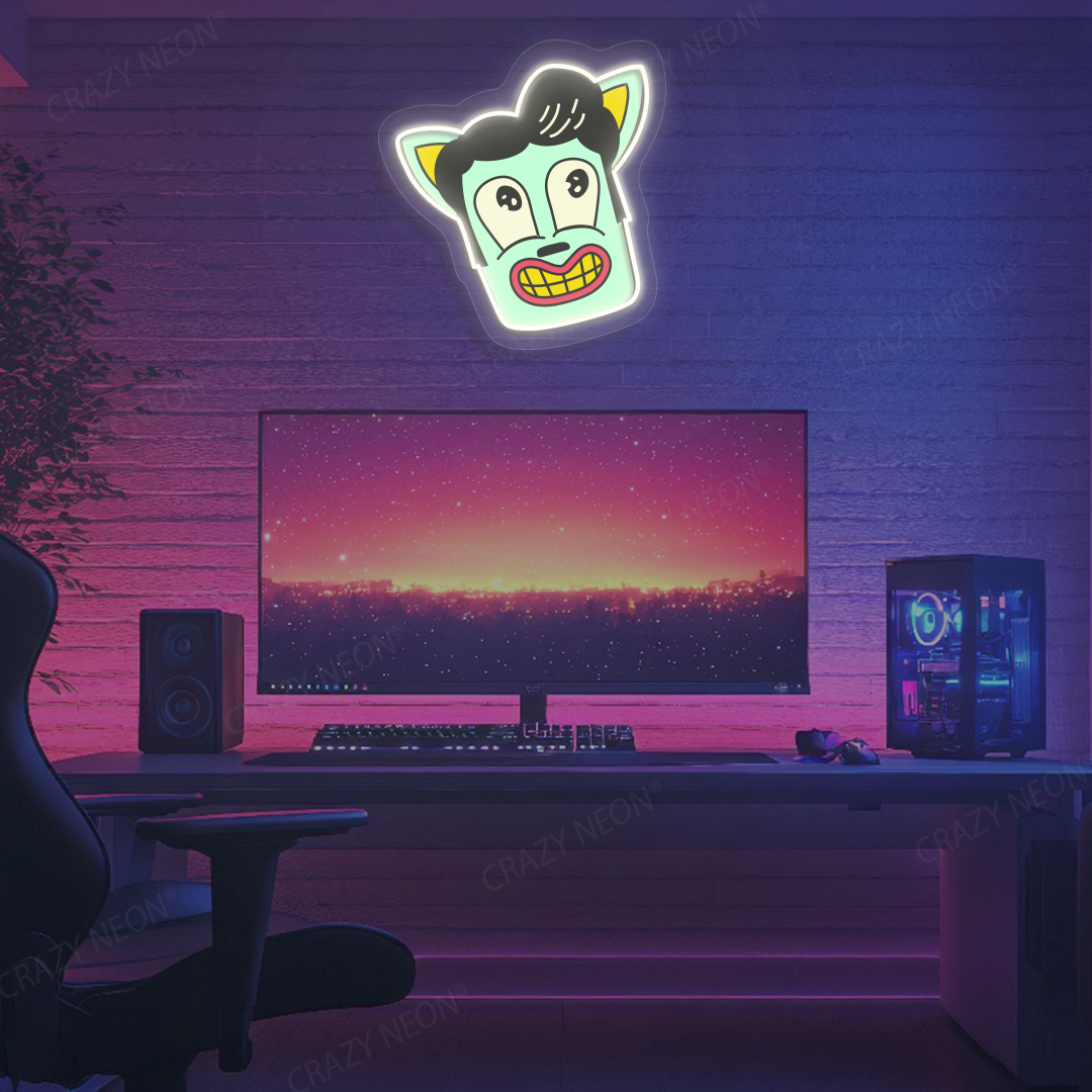 Wild Grin Neon Artwork | White