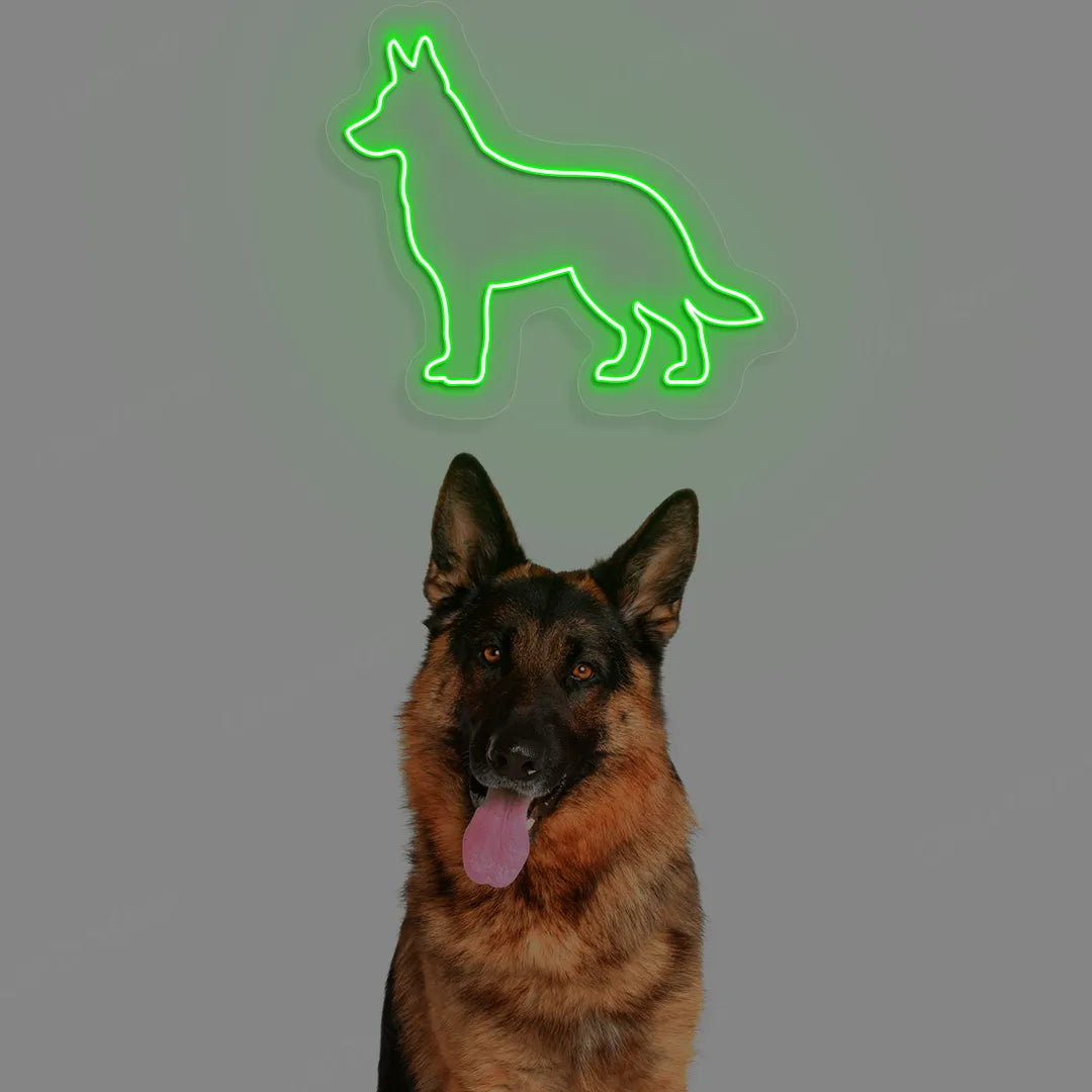 German Shepherd Neon Sign | Green
