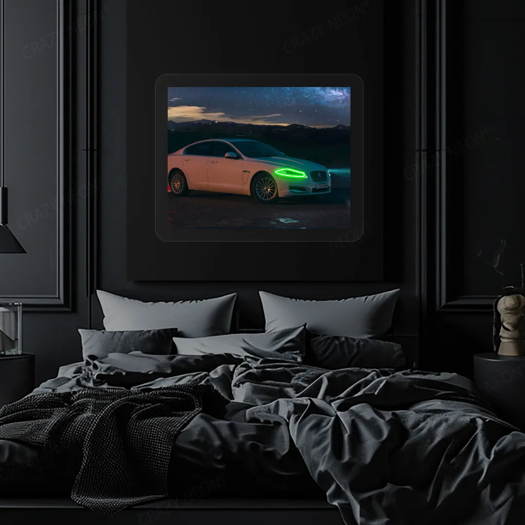 XJ luxury Car Neon Artwork | Green