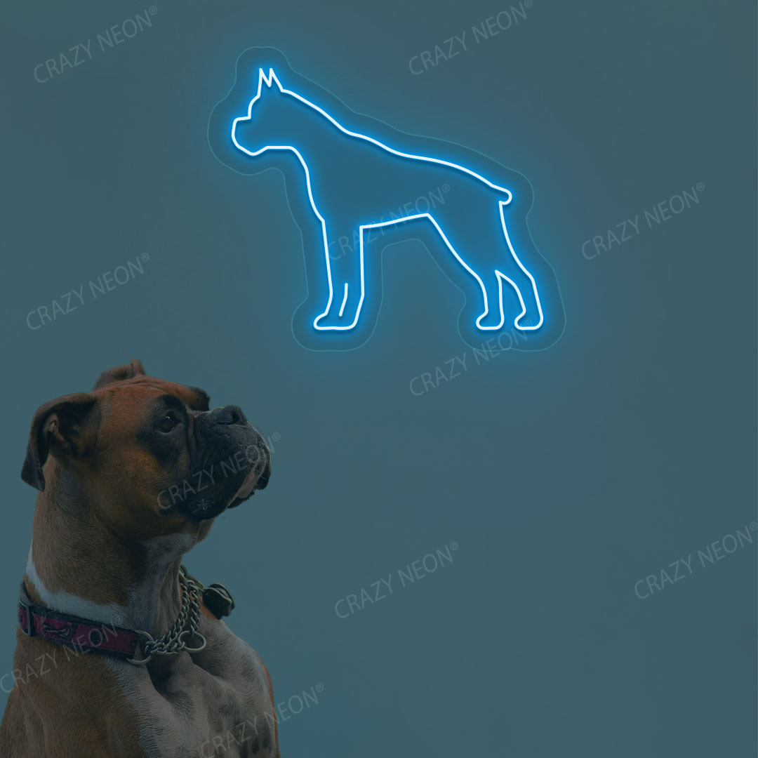 Boxer Dog Neon Sign | Iceblue