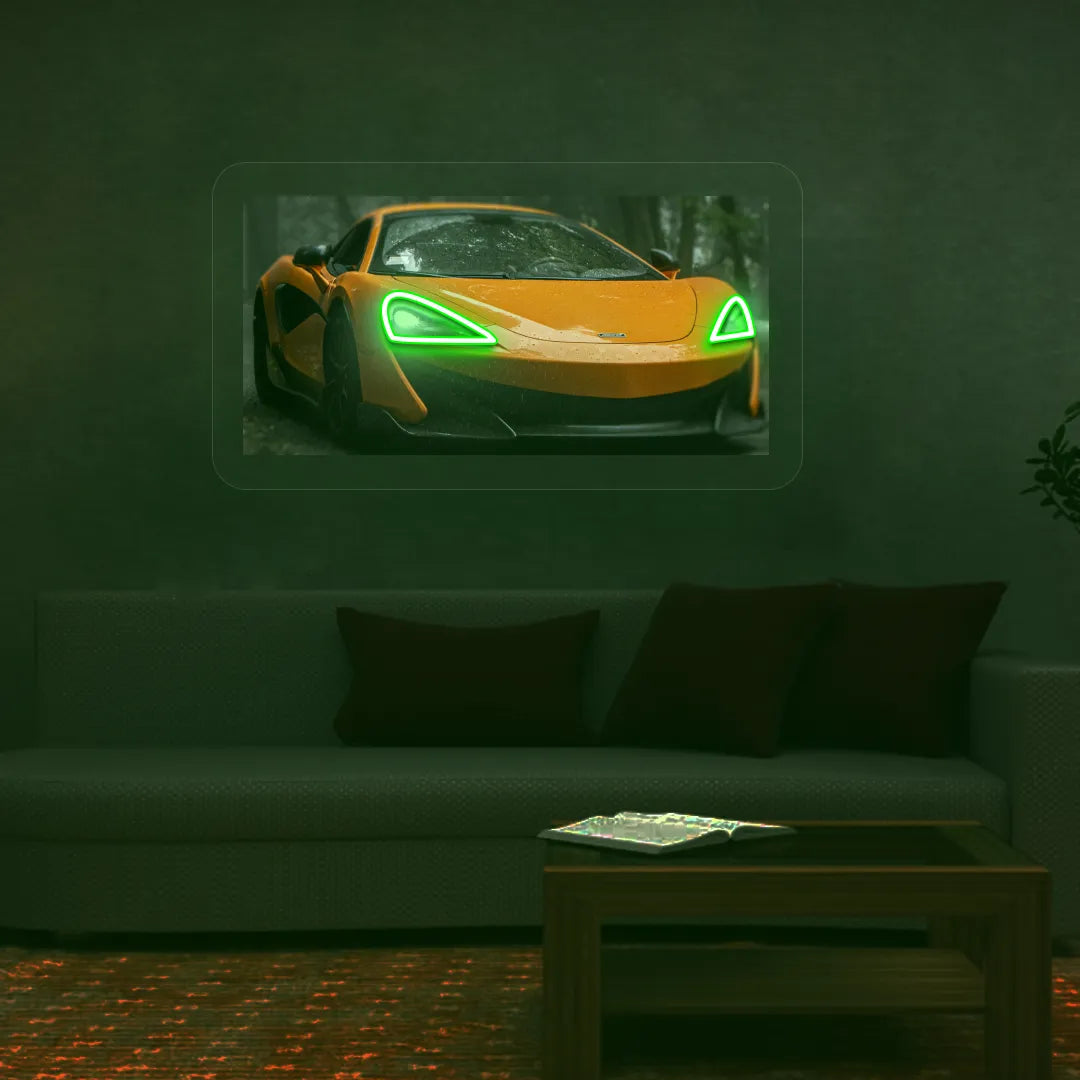 Orange Mc Supercar Headlight Neon Artwork | Green