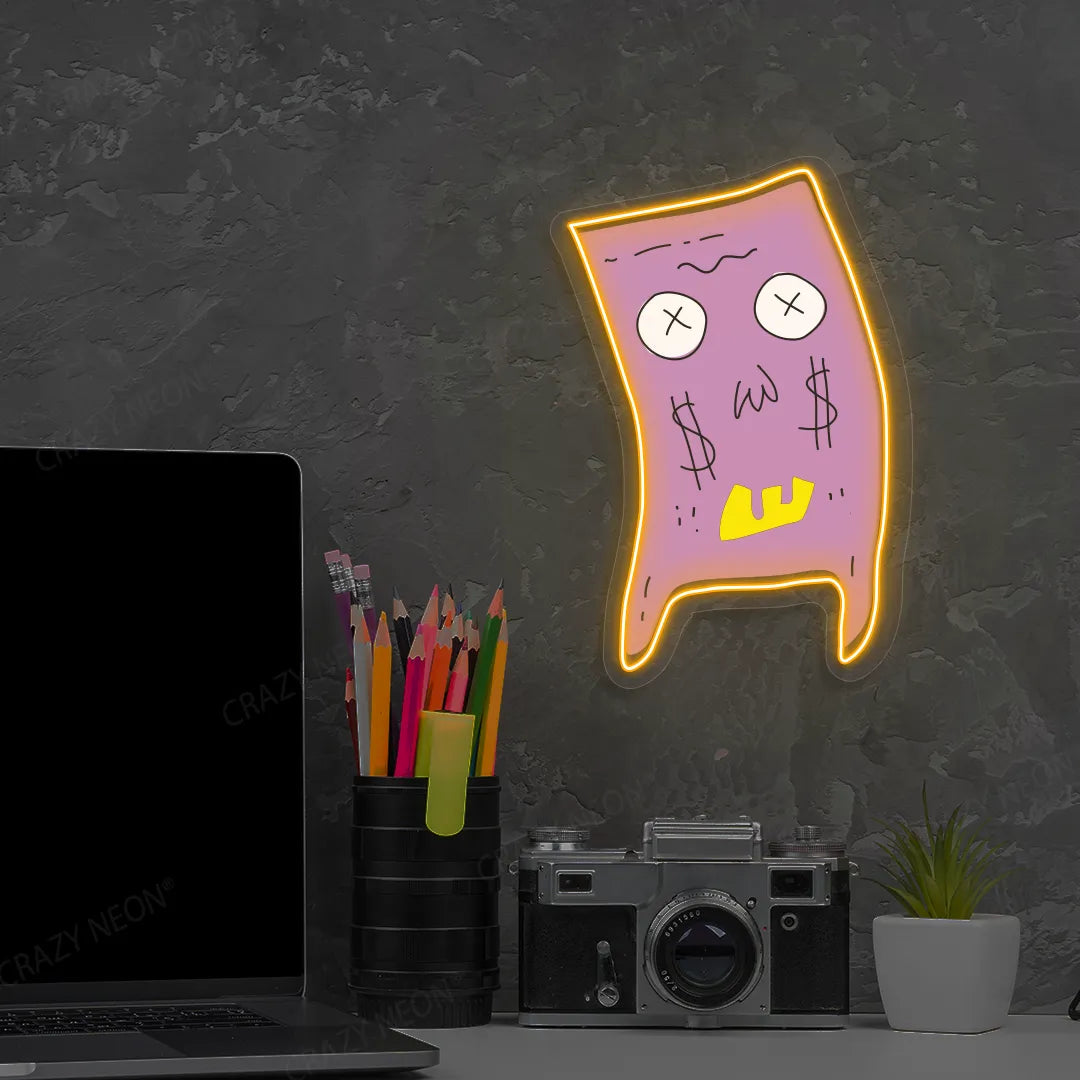 Money Mood Neon Artwork | Orange