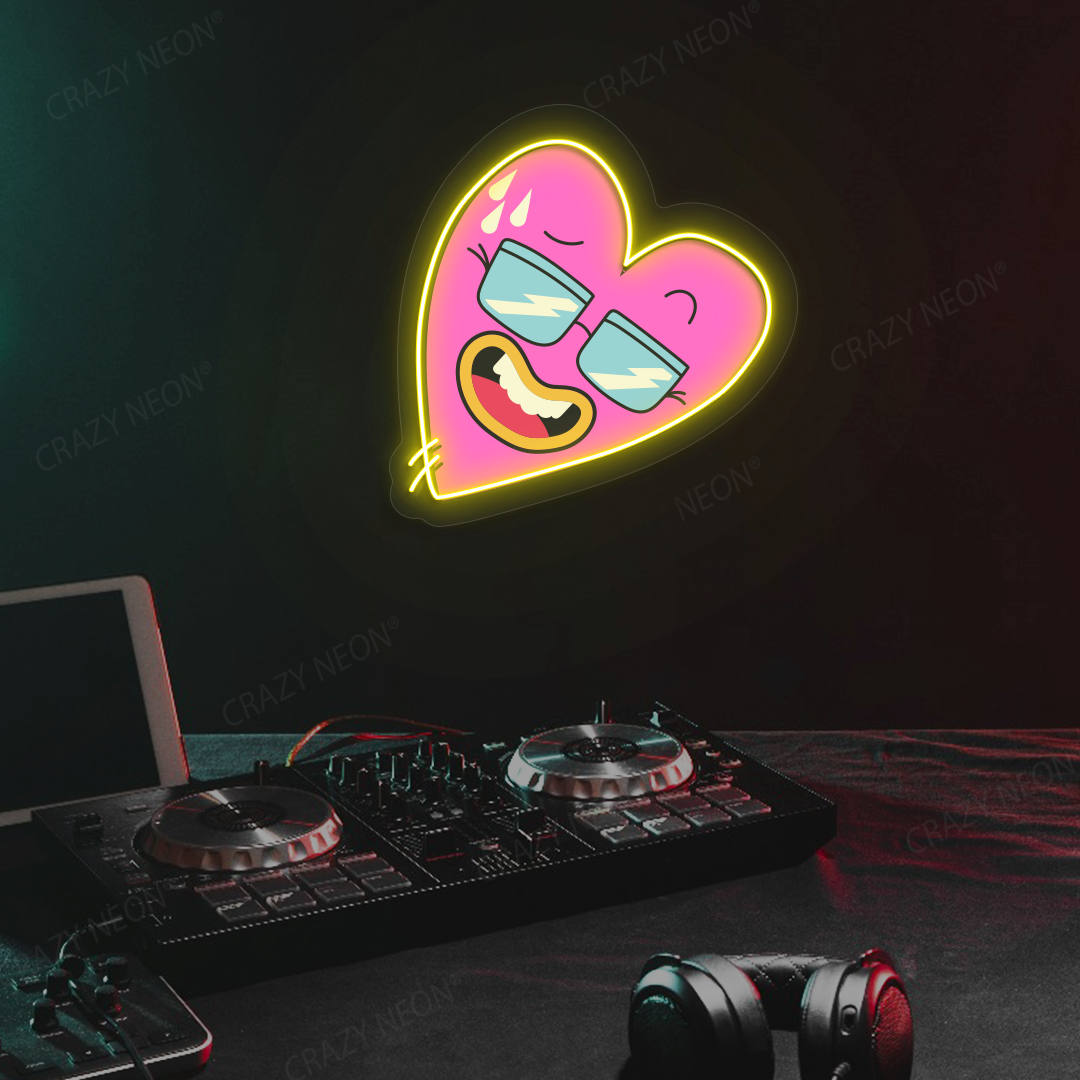 Flexin’ Heart Neon Artwork | Yellow