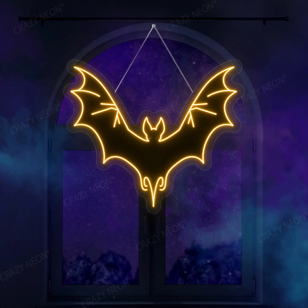 Bat Neon Artwork | Orange